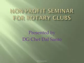 Non-Profit Seminar for Rotary Clubs
