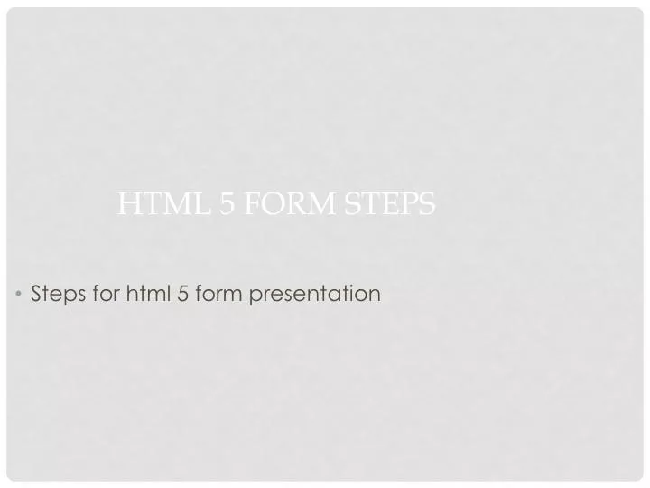 html 5 form steps