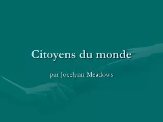 citoyens du monde