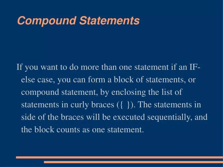 compound statements
