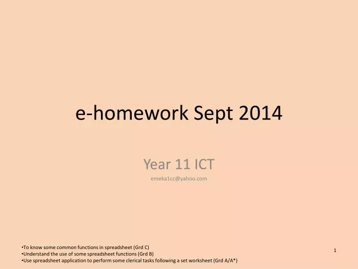 e homework sept 2014