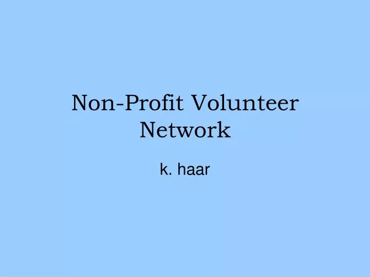 non profit volunteer network