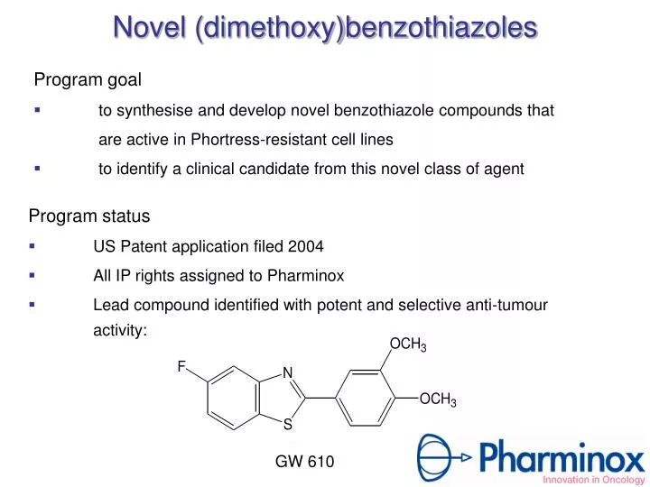 novel dimethoxy benzothiazoles