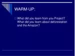 WARM-UP: - slide 1
