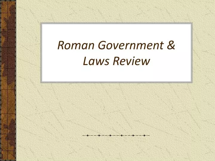 roman government laws review