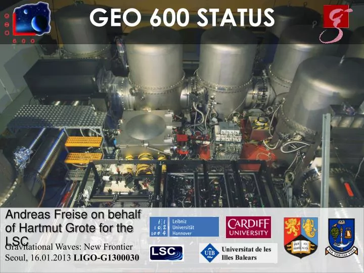 geo 600 status