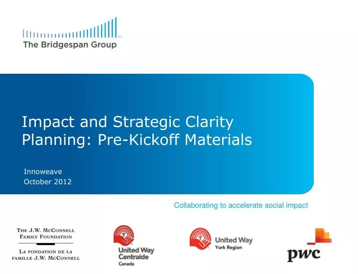 impact and strategic clarity planning pre kickoff materials
