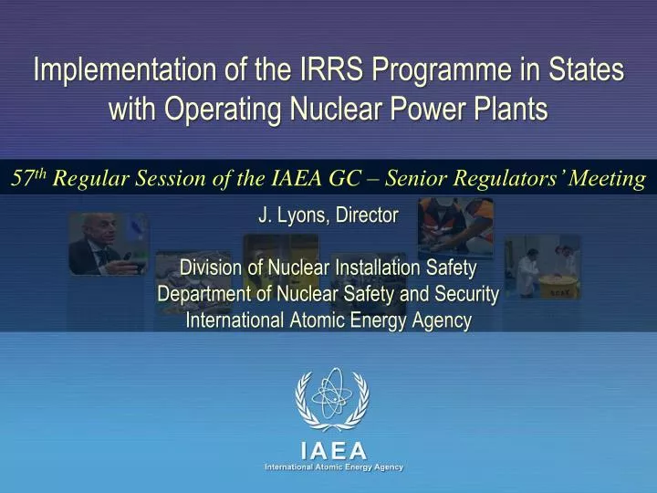 implementation of the irrs programme in states with operating nuclear power plants