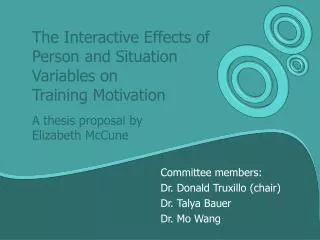 Committee members: Dr. Donald Truxillo (chair) Dr. Talya Bauer Dr. Mo Wang
