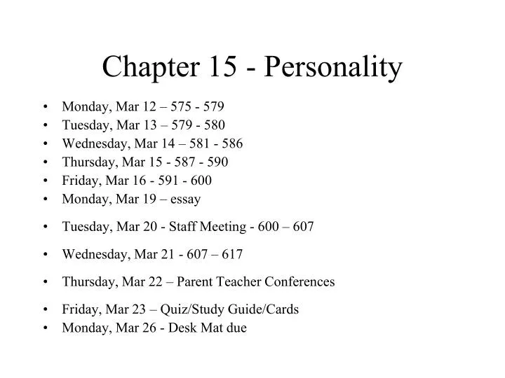 chapter 15 personality