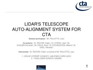 LIDAR'S TELESCOPE AUTO-ALIGNMENT SYSTEM FOR CTA