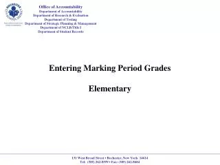 Entering Marking Period Grades Elementary