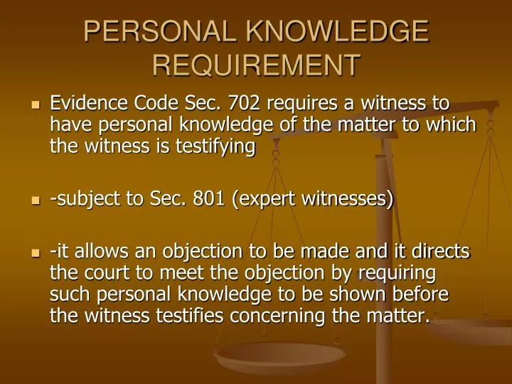 personal knowledge requirement