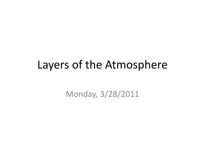 layers of the atmosphere