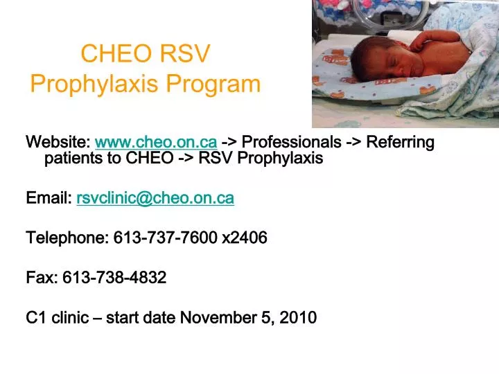 cheo rsv prophylaxis program