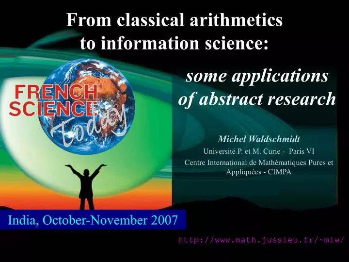 from classical arithmetics to information science