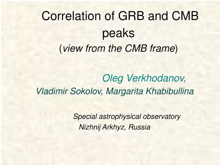 correlation of grb and cmb peaks view from the cmb frame