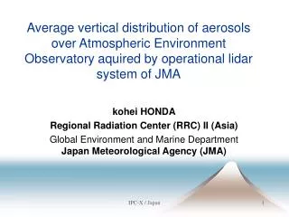 kohei HONDA Regional Radiation Center (RRC) II (Asia)