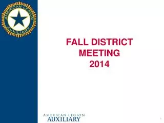 FALL DISTRICT MEETING 2014