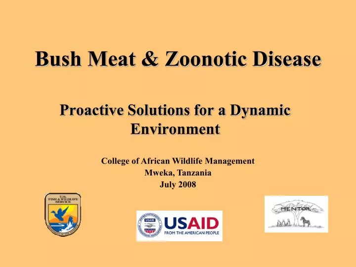 bush meat zoonotic disease
