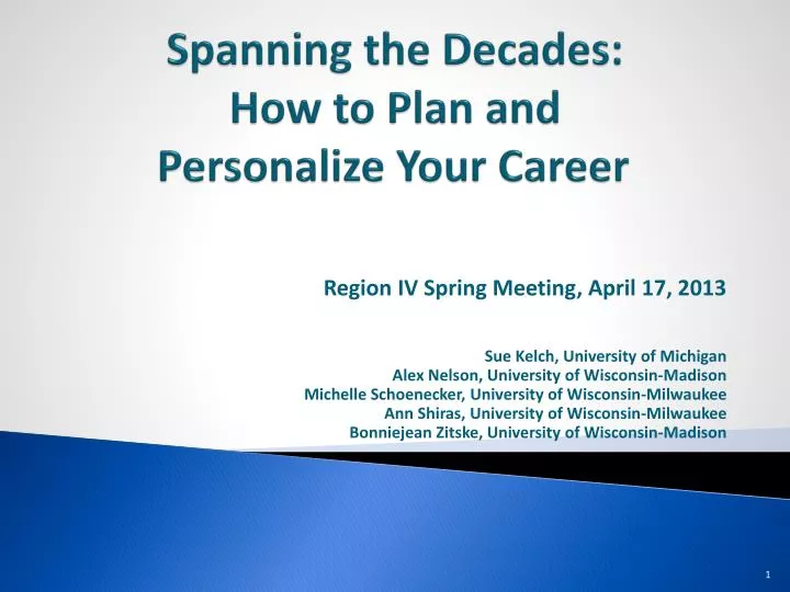 spanning the decades how to plan and personalize your career