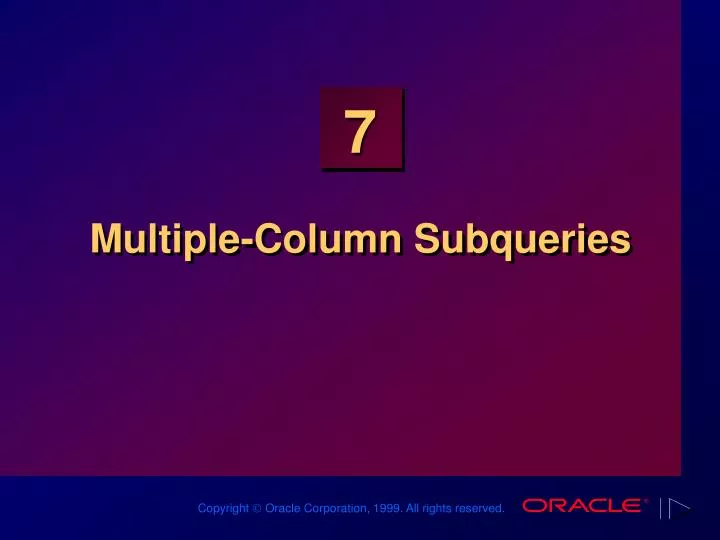 multiple column subqueries