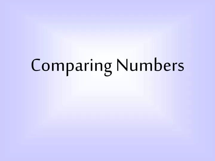 comparing numbers