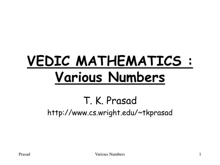 vedic mathematics various numbers