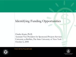 Identifying Funding Opportunities