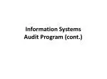 Information Systems Audit Program (cont.) - slide 1