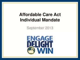 Affordable Care Act Individual Mandate