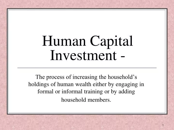 human capital investment
