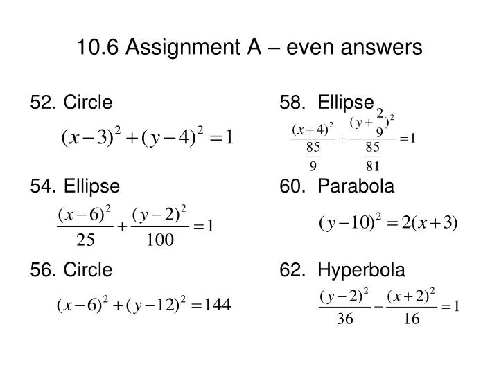 10 6 assignment a even answers