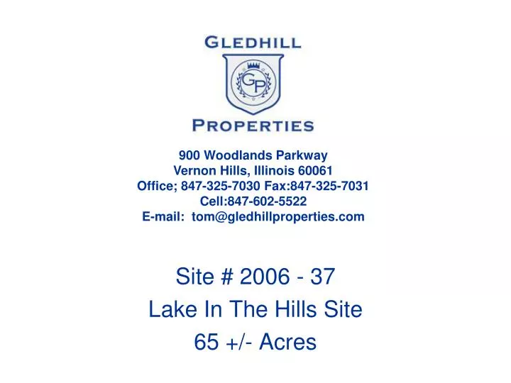 site 2006 37 lake in the hills site 65 acres