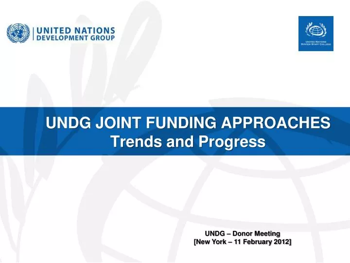 undg joint funding approaches trends and progress