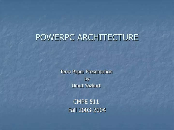 powerpc architecture