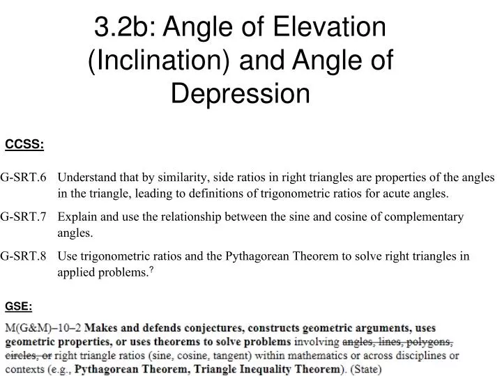 3 2b angle of elevation inclination and angle of depression