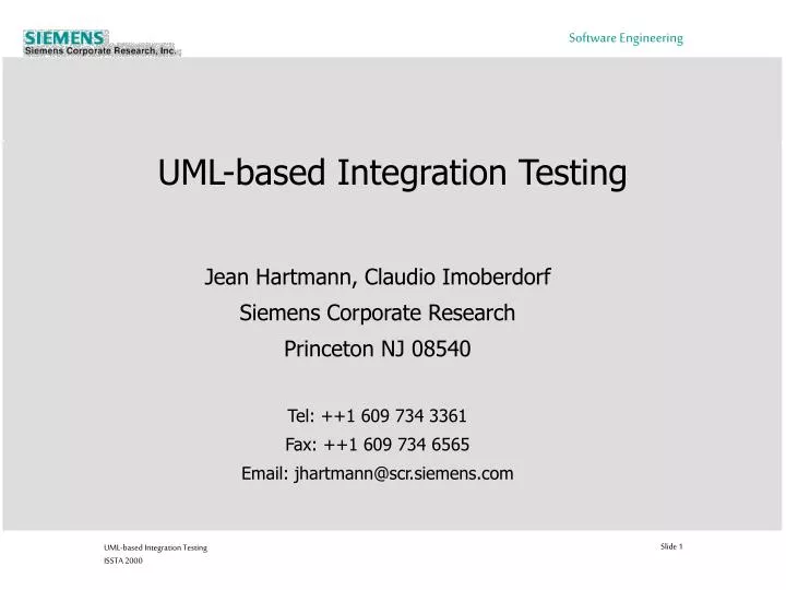 uml based integration testing
