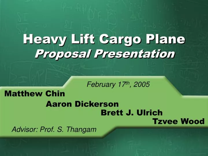 heavy lift cargo plane proposal presentation