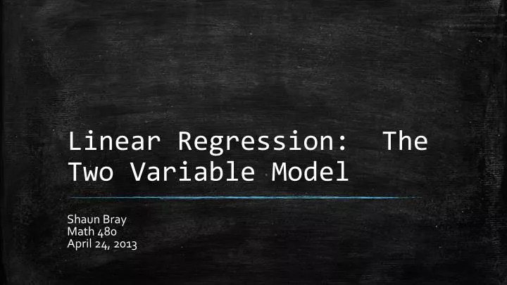 linear regression the two variable model