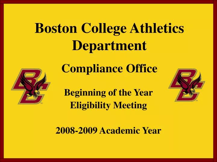boston college athletics department compliance office