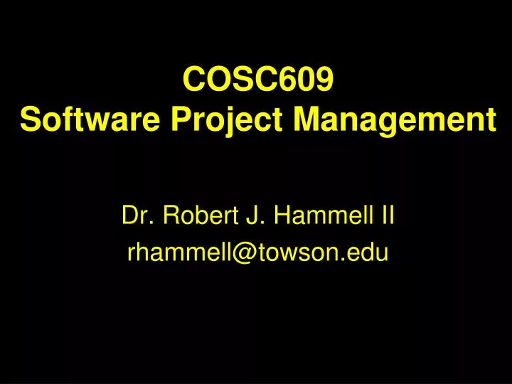 cosc609 software project management