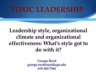 TOXIC LEADERSHIP