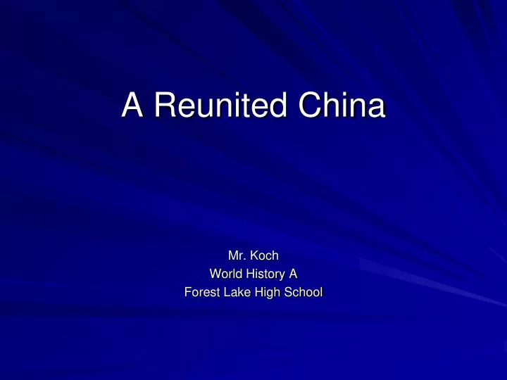 a reunited china