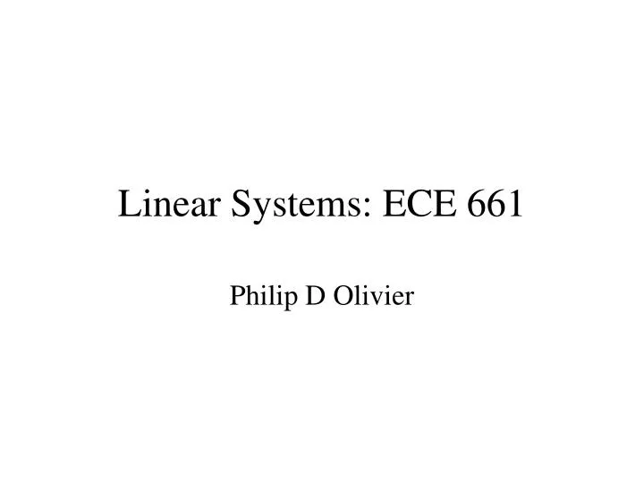 linear systems ece 661