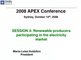SESSION 4: Renewable producers participating in the electricity market