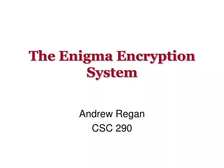 the enigma encryption system
