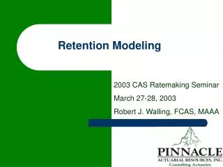 Retention Modeling