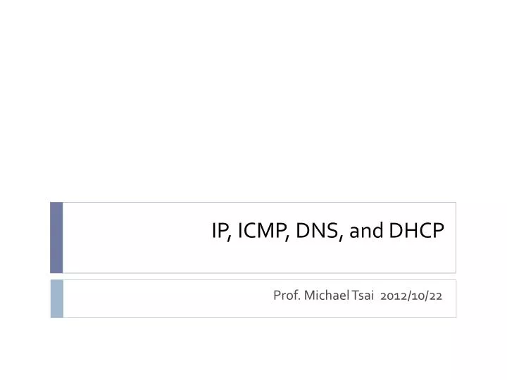 ip icmp dns and dhcp