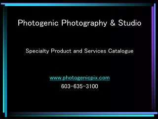 Photogenic Photography &amp; Studio Specialty Product and Services Catalogue photogenicpix
